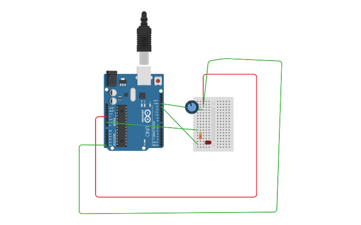 Circuit design Potentiometer | Tinkercad