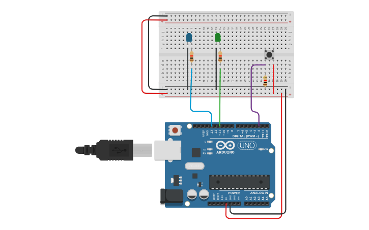 Circuit design PUSH BUTON | Tinkercad