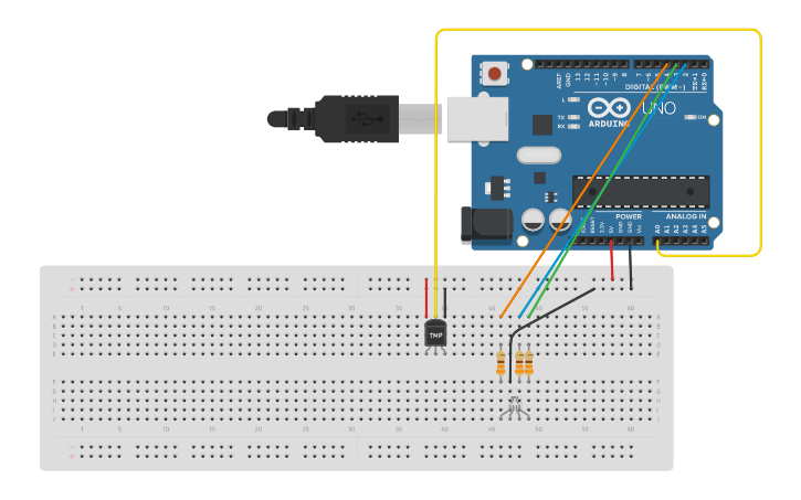 Circuit design Project 3: Temperature Sensor - Tinkercad