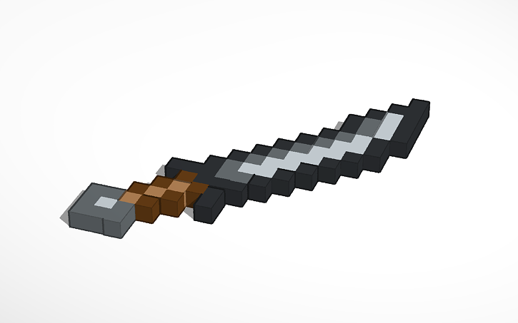 3D design minecraft custom iron sword - Tinkercad