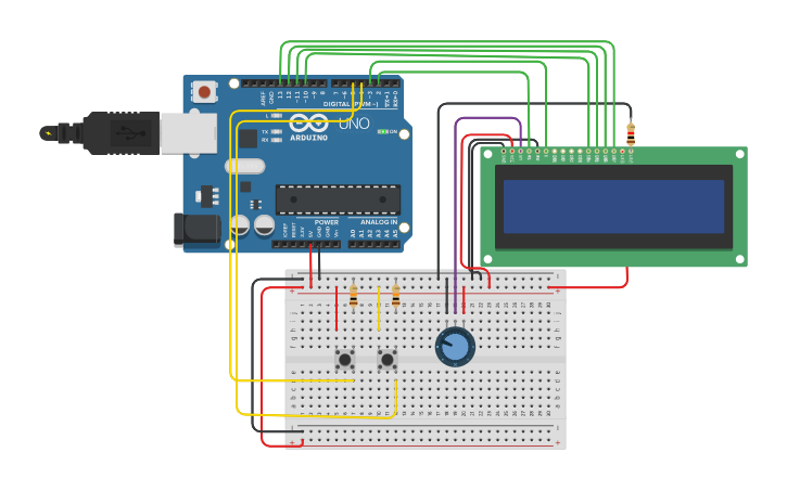 Circuit design Stopwatch - Tinkercad