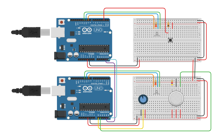 Circuit design Gas sensor - Tinkercad