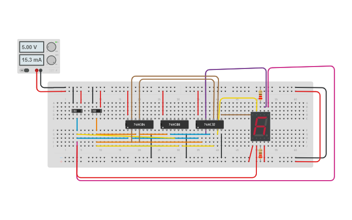 Circuit design 7-SEGMENT - Tinkercad