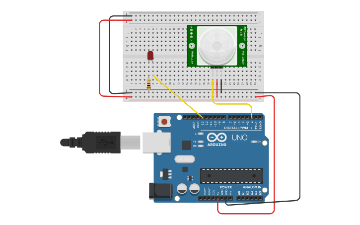 Circuit design RIP sensor - Tinkercad