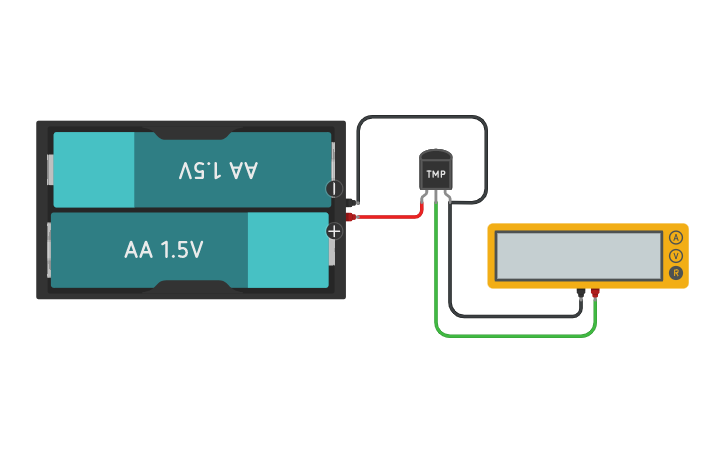 Circuit design Temperature Sensor - Tinkercad image.
