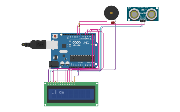 Circuit design distance_sensor | Tinkercad