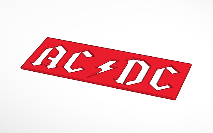 3D design AC-DC Stencil Tatoo | Tinkercad