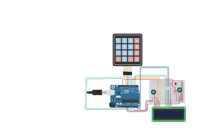 Circuit design Arduino Keypad Show LCD 16x2 Setup alert On/Off Pump ...