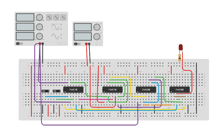 Circuit design MASTER SLAVE JK-FLIP FLOP | Tinkercad
