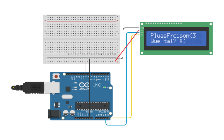 Circuit design LCD I2C - Tinkercad