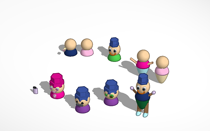 3D design simple people - Tinkercad