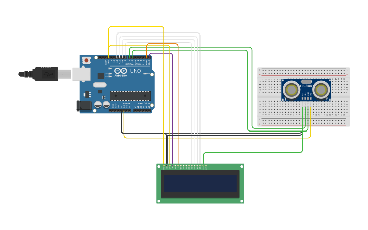 Circuit design Rizzioli - Arduino con sensore di distanza a ultrasuoni ...