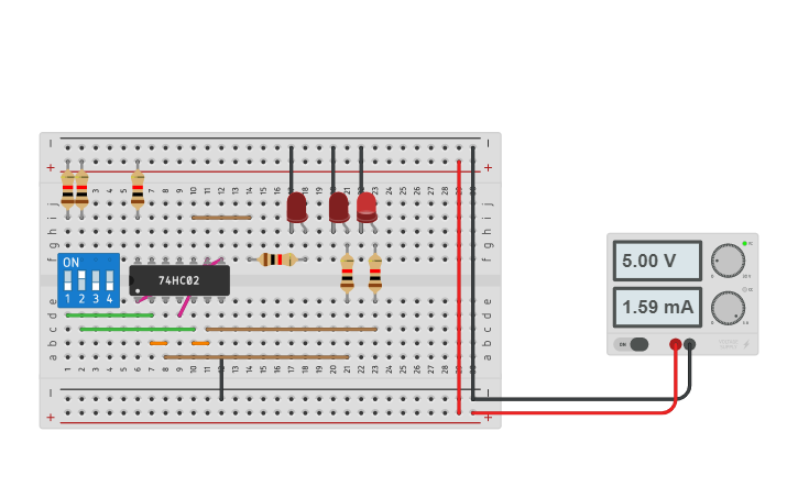 Circuit design NOR to AND gate | Tinkercad