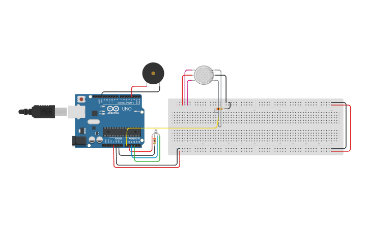 Circuit design GasSense - Tinkercad