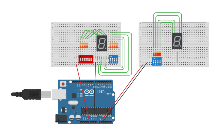 display a 7 segment tinkercad