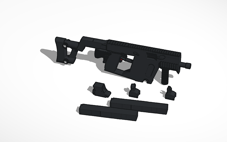 3D design gun vector - Tinkercad