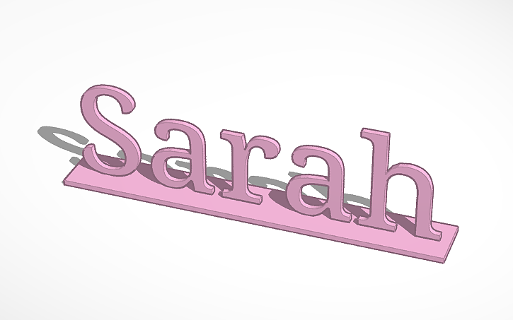 3D design Nameplate - Tinkercad