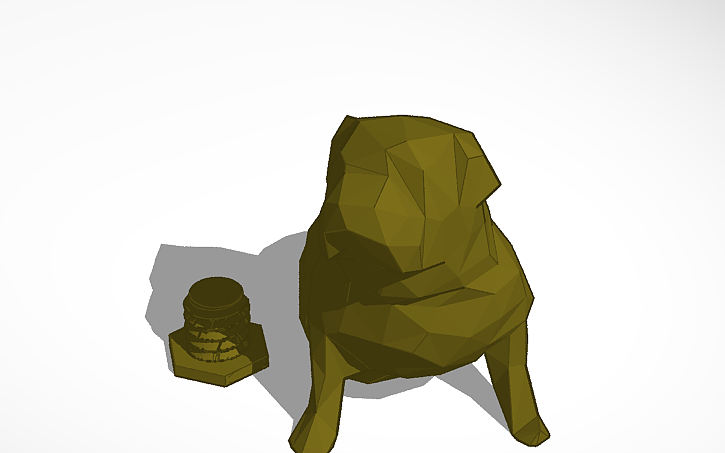 3D design Sitting dog with screw attachment - Tinkercad
