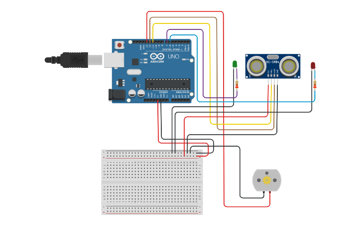 Circuit design Copy of Conveyor Belt V2 - Tinkercad