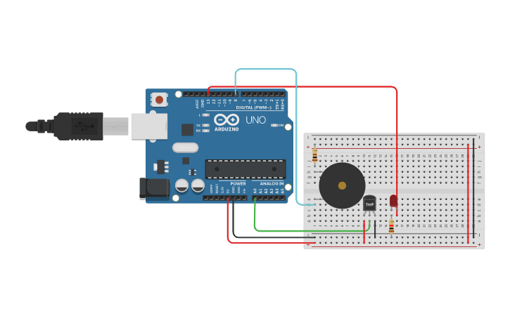 Circuit design LM35 Sensor de temperatura con buzzer - Tinkercad