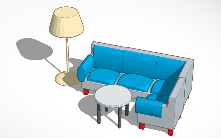 3D design living room - Tinkercad