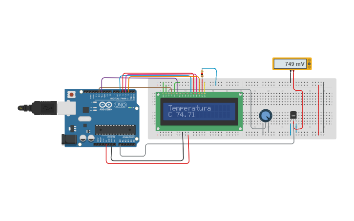 Circuit Design Termómetro - Tinkercad