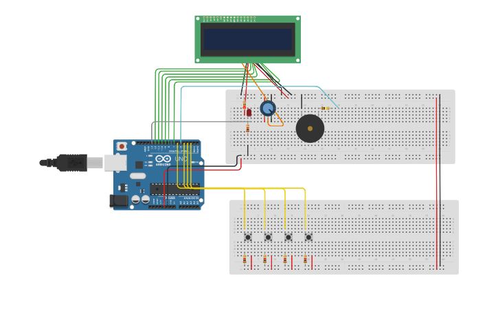Circuit design with Button - Tinkercad