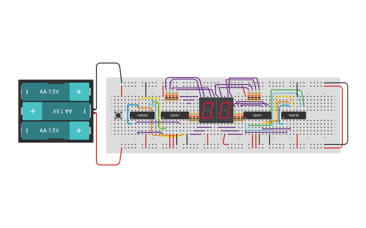 Circuit Design Contador Tinkercad