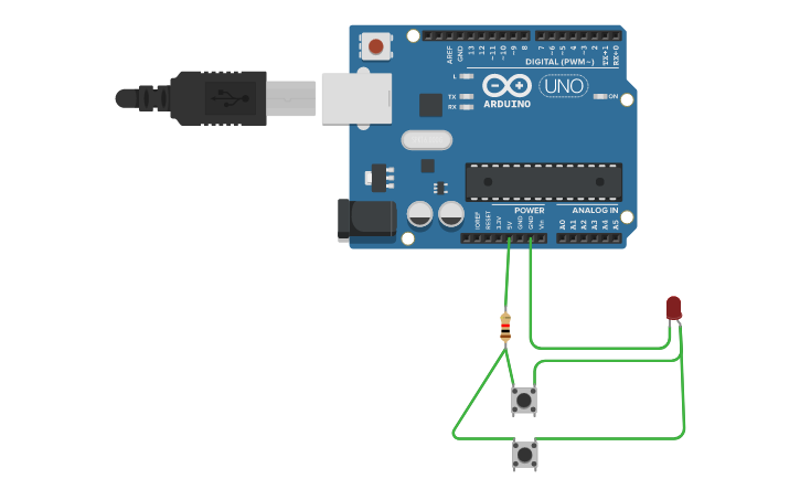 Circuit design PUSH BUTTON ARDUINO - Tinkercad