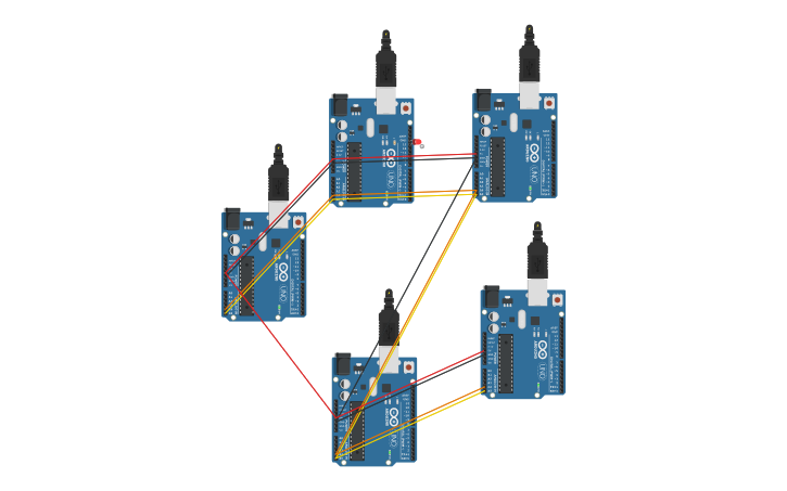 Circuit design Master/Multiple Slaves - I2C - Tinkercad