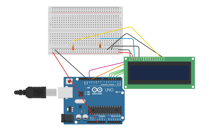 Circuit design Display LCD - Tinkercad