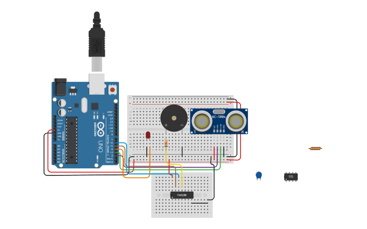 Circuit design Radar (Con errores) - Tinkercad