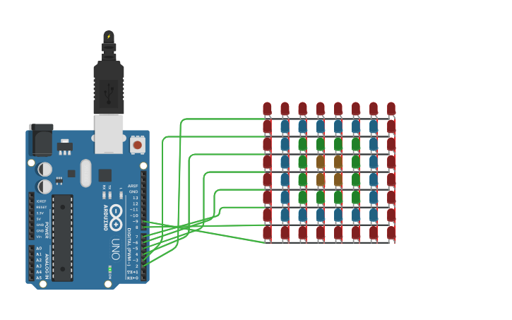 Circuit design MATRIZ LED 8X8 - Tinkercad