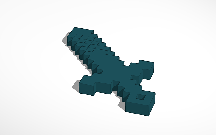 3D design Minecraft Sword Keychain | Tinkercad