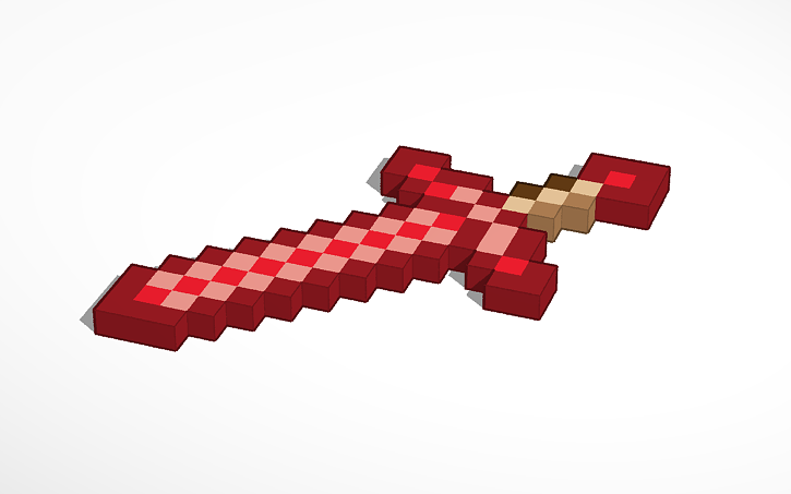 Minecraft Ruby Sword Tinkercad Minecraft Ruby Sword Tinkercad