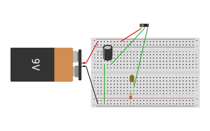 Circuit design Capacitor with Slide Switch - Tinkercad