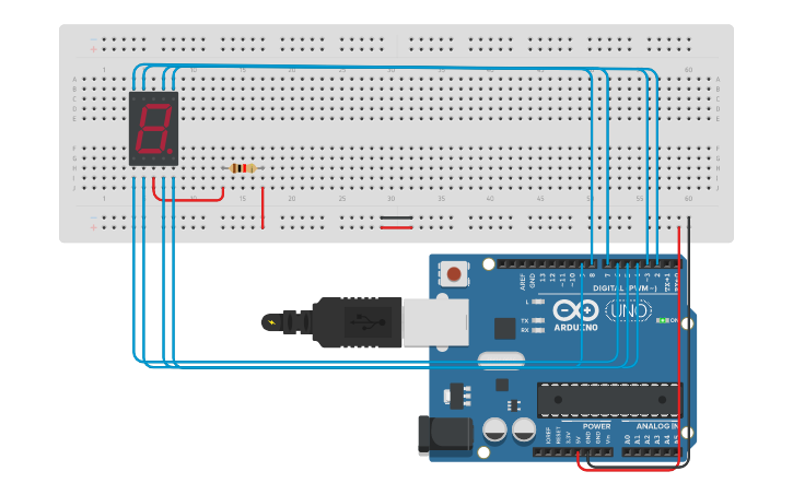 Circuit design Display con arduino. - Tinkercad