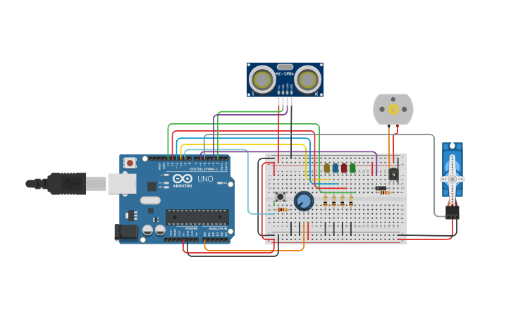 Circuit design Banda transportadora - Tinkercad