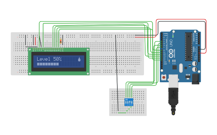 Circuit design Water Level Sensor - Tinkercad