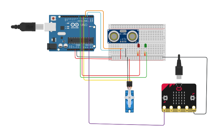 Circuit design SmartBin | Tinkercad