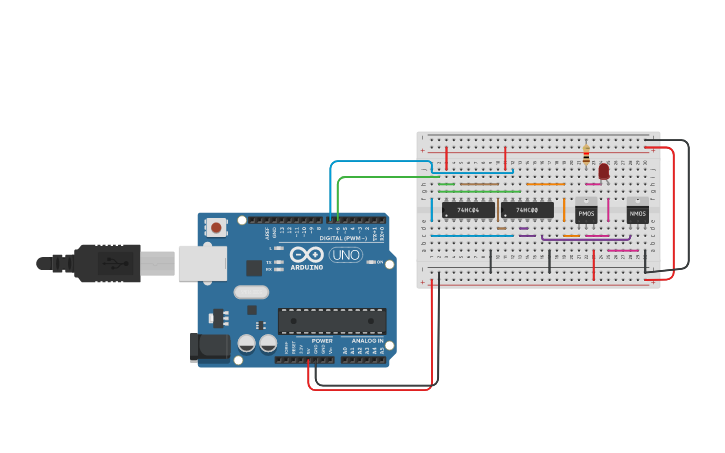 Circuit Design Tri State Buffer - Tinkercad