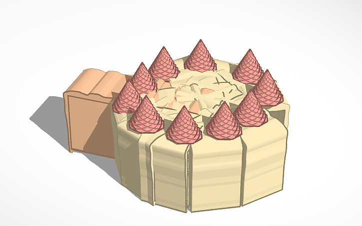 Cake Autocad Block 3D design Cake - Tinkercad