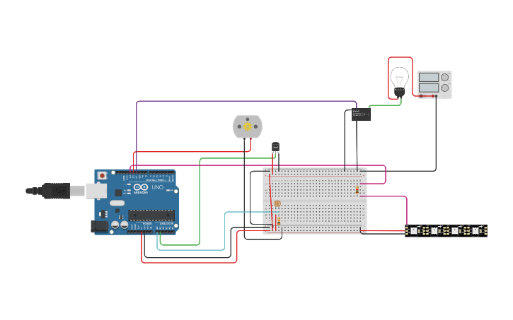 Circuit design Sistema de Iluminação Ambiente - Tinkercad