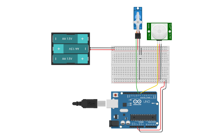 Circuit design RIP sensor_servo - Tinkercad