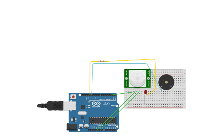 Circuit design PIR Sensor - Tinkercad