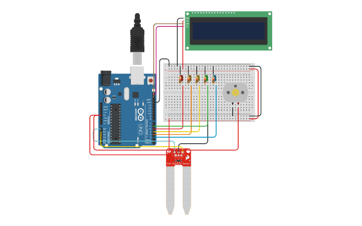 Circuit design Sensor Moisture - Tinkercad