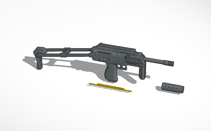 3D design 3D Printable Airsoft Submachine Gun by Engineer777 Tinkercad