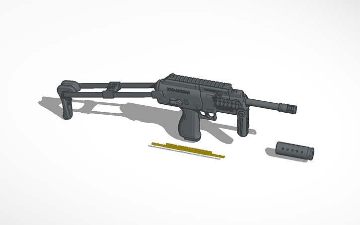 3d Printable Airsoft Submachine Gun By Engineer777 Tinkercad