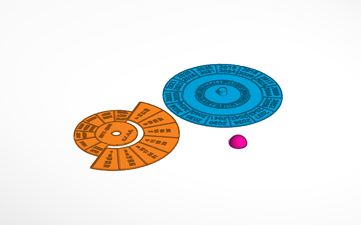 3D design Calendar 2017-2044 - Tinkercad