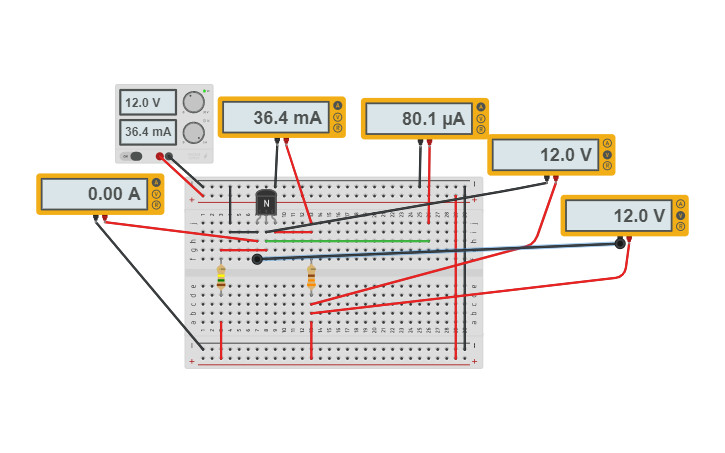 Circuit design Transistor NPN BC548 - Tinkercad